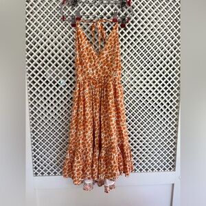 Selfie Leslie orange floral summer dress